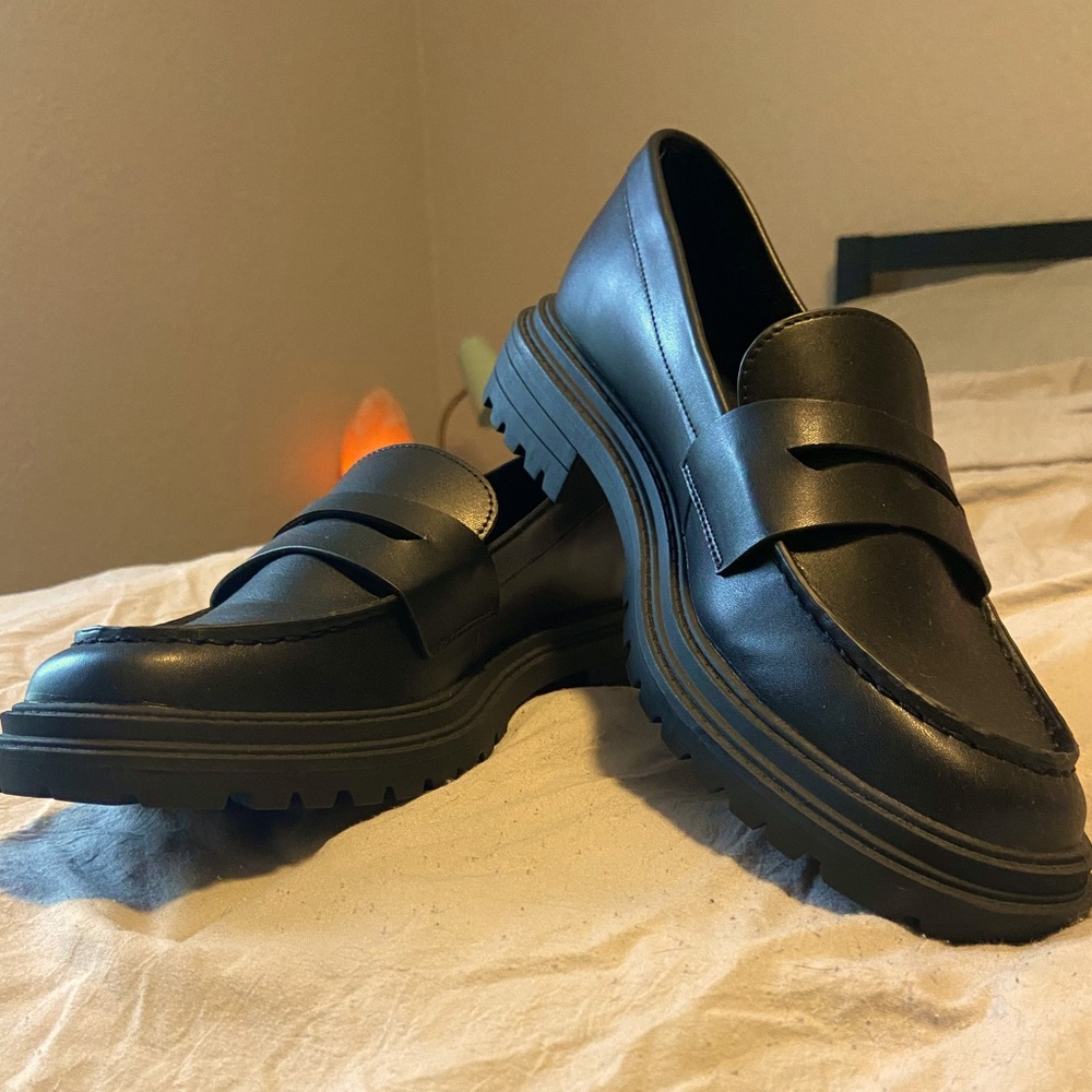 Chunky Black Faryl Loafers! Never worn!